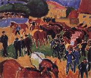 Max Pechstein Horse market china oil painting artist